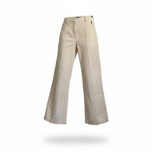 adidas Premium Essentials Denim Straight Leg Cream Front Pleated Chino Pants